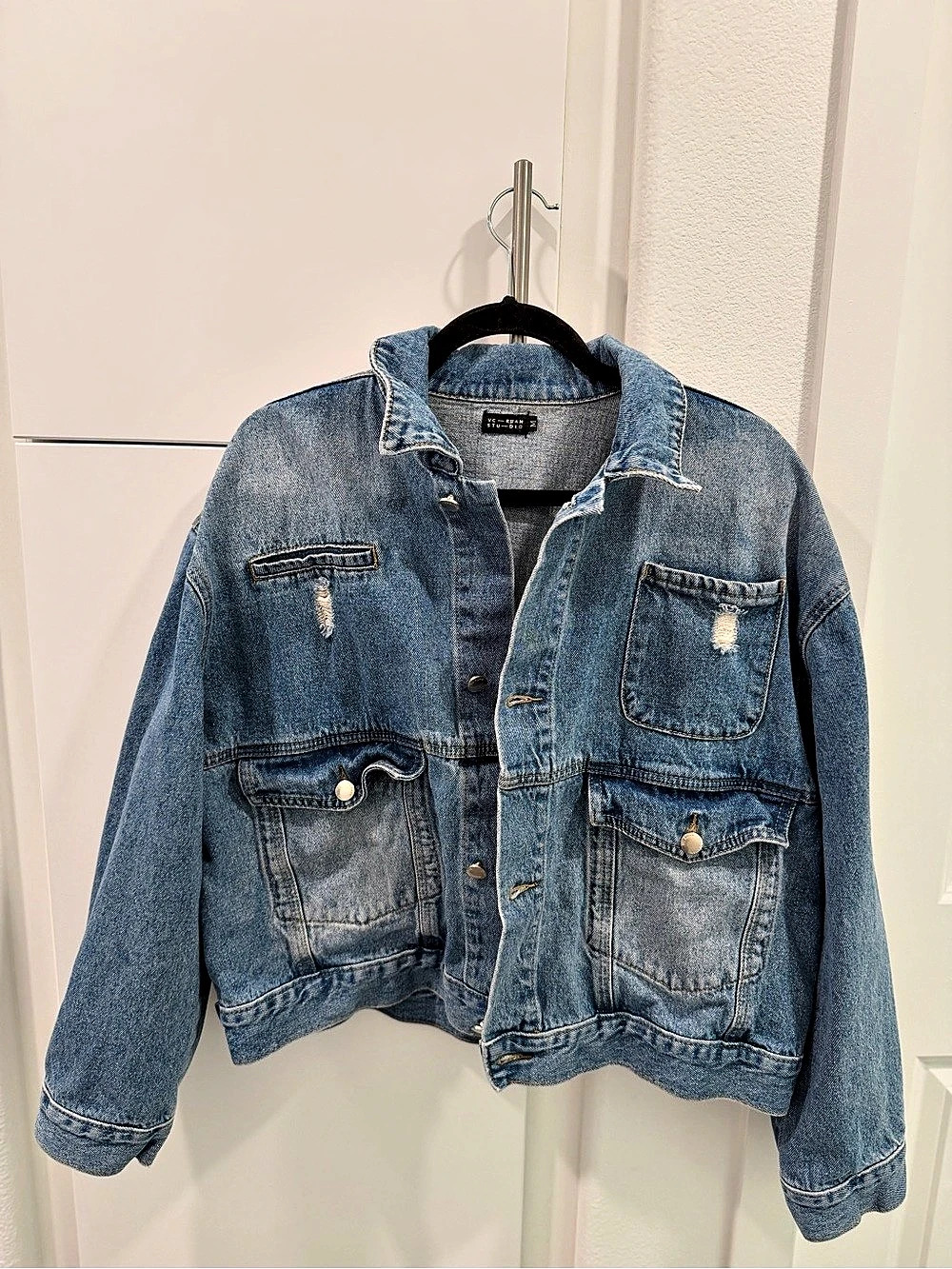 Women's Blue Denim Jean Cropped Jacket